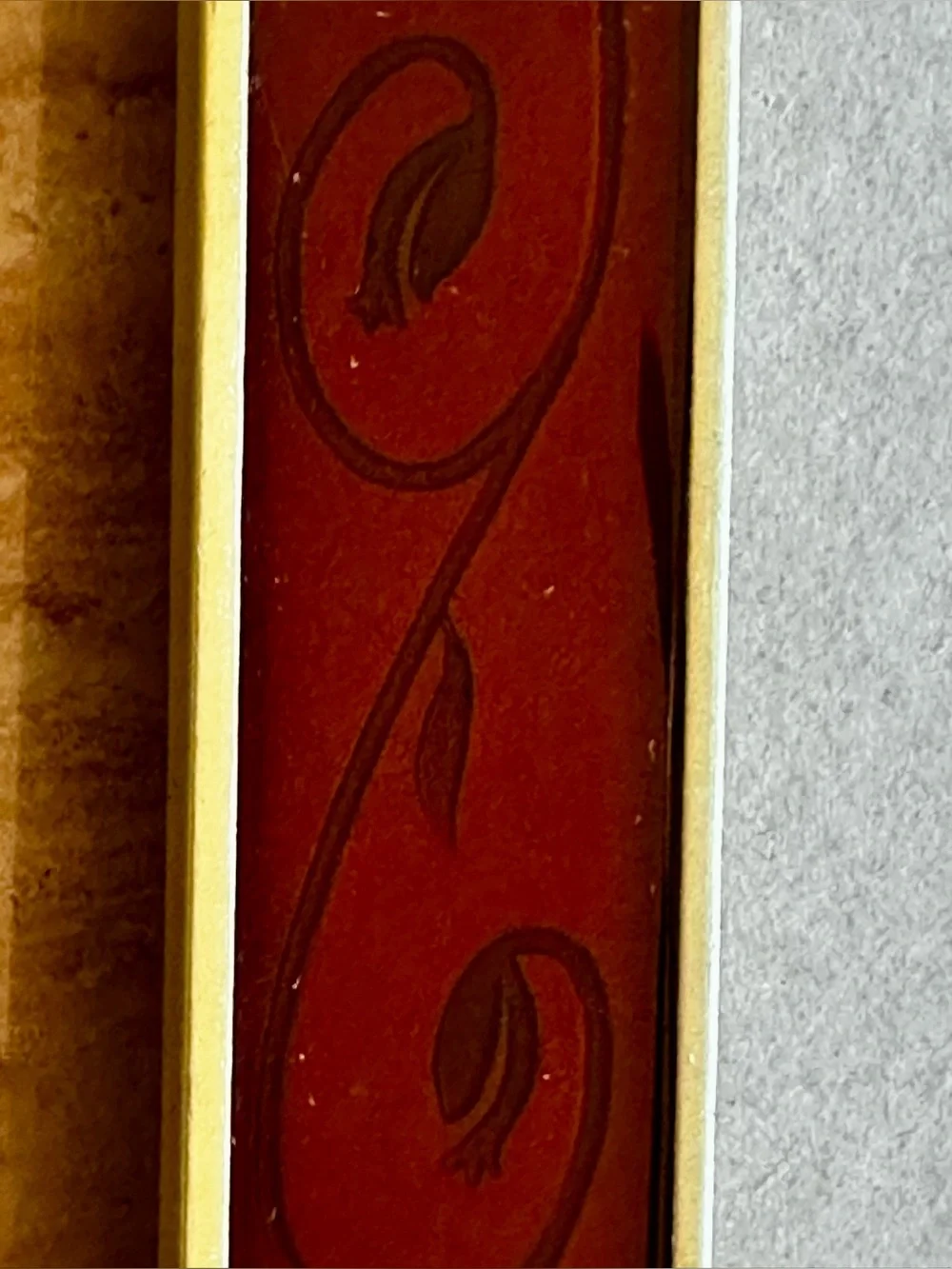 Vntg 2004 Burnes Boston red Enamel picture frame jeweled corner accents 3.5x5.5